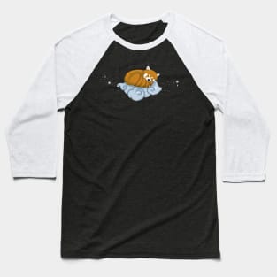 Sleeping Red Panda Cloud Baseball T-Shirt